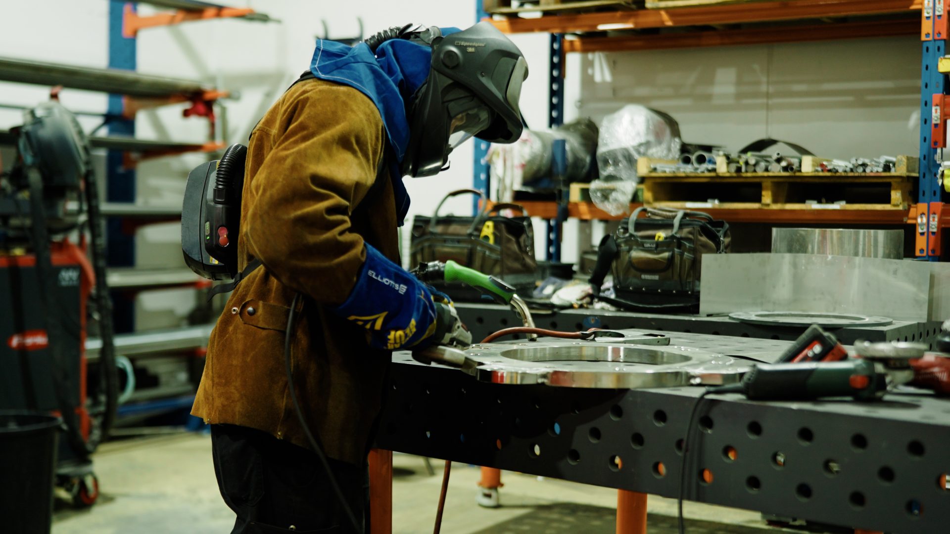 Aflex welder in the Sydney workshop